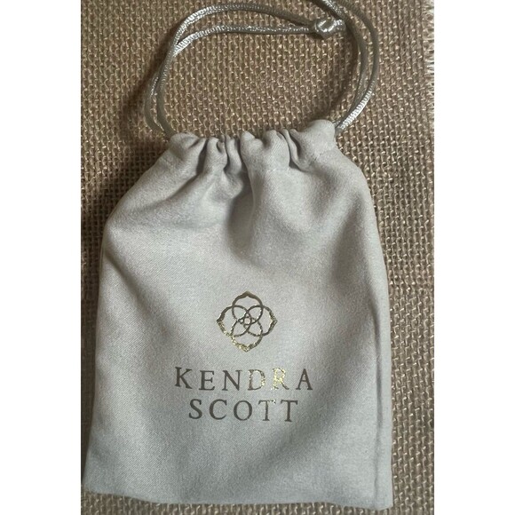 Kendra Scott Jack Hoop Earrings Turquoise/ Light Blue Crystal Gold Tone - Picture 4 of 4